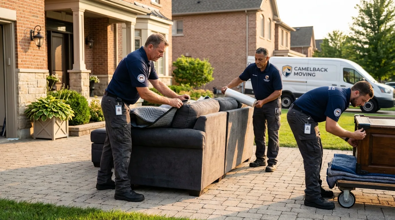 Large estate moving crew wrapping furniture in Friend, NE
